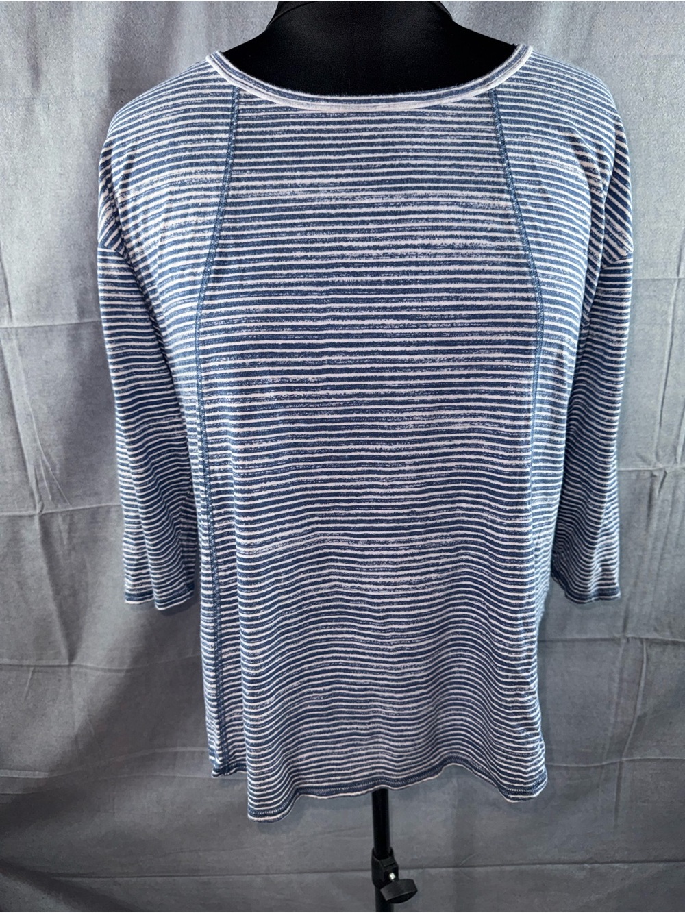 3075-Westbound Navy and White Striped Long Sleeve Tee